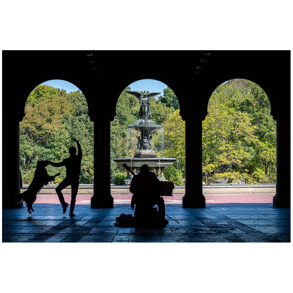 Spontaneous dancing at the Minton Tiles (Bethesda Arcade).